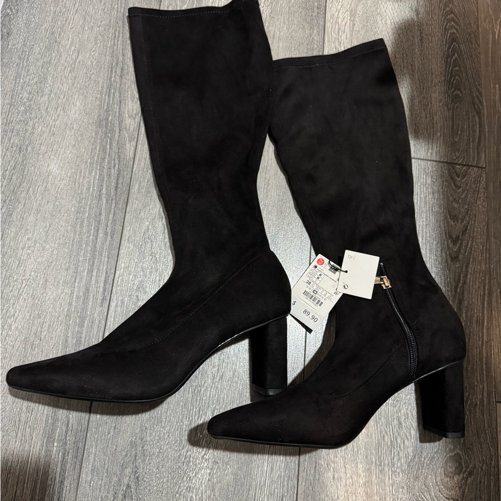 Zara Black Heeled Boots
